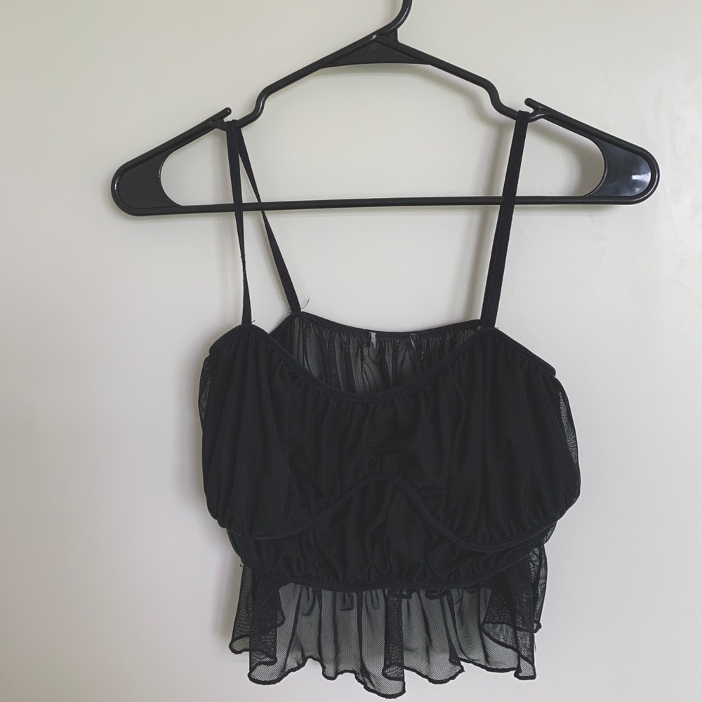 Urban outfitters zoe mesh peplum crop top
